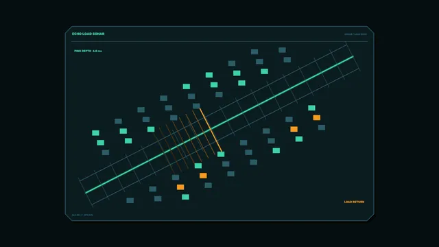 Echo load sonar grid with neon signal path — free 3840x2160 4K wallpaper image