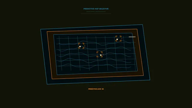 Predictive map selector with orbital grid geometry — free 3840x2160 4K wallpaper image