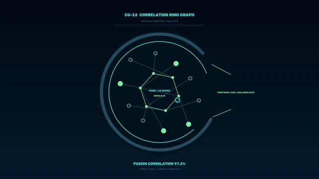 Neon correlation ring graph on dark navy — free 3840x2160 4K wallpaper image