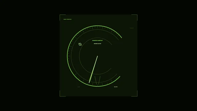 Neon green acoustic radar interface on black — free 3840x2160 4K wallpaper image