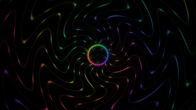 Neon filament spirals on a black field — free 3840x2160 4K wallpaper image