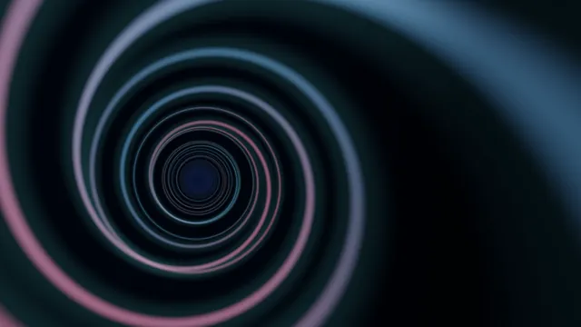 Concentric neon rings in a dark spiral field — free 3840x2160 4K wallpaper image