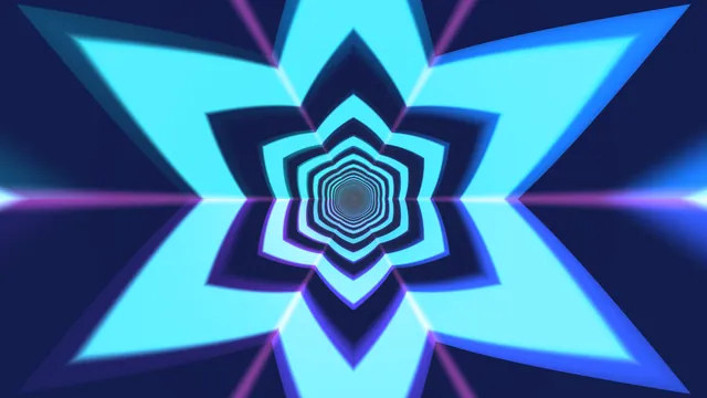Cyan geometric tunnel with radial symmetry — free 3840x2160 4K wallpaper image