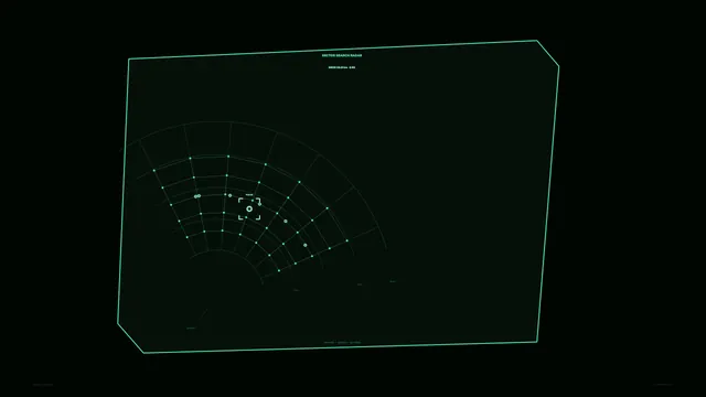 Neon sector search radar on a dark grid — free 3840x2160 4K wallpaper image