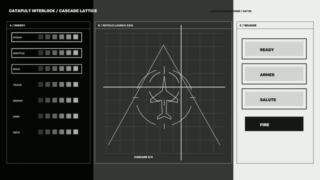 Monochrome Aircraft Launch Control Interface — free 3840x2160 4K wallpaper image