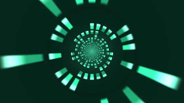 Concentric green light tunnel with radial segments — free 3840x2160 4K wallpaper image