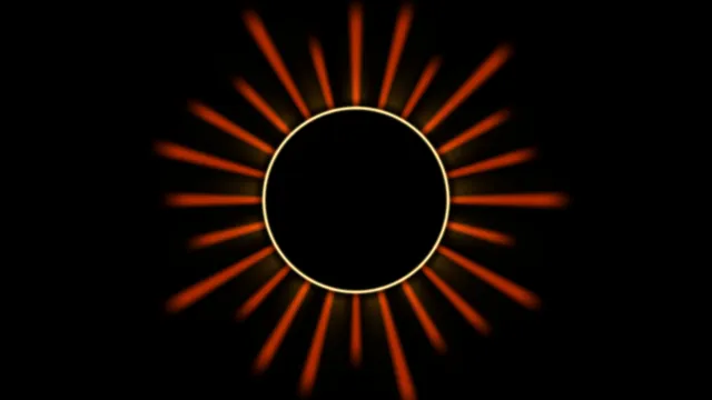Orange radial rays around a luminous dark circle — free 3840x2160 4K wallpaper image