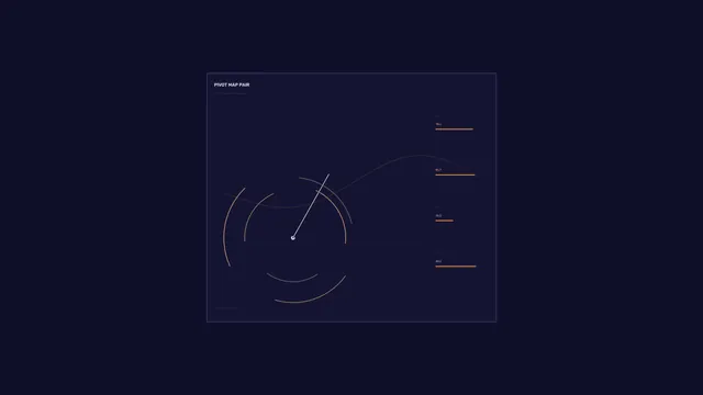Dark pivot map with radial arcs and data bars — free 3840x2160 4K wallpaper image