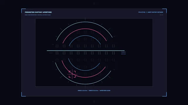 Neon concentric aperture system diagram — free 3840x2160 4K wallpaper image