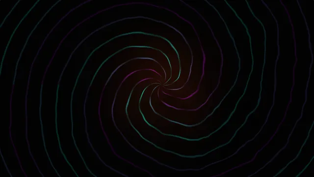 Concentric neon spiral lines on black — free 3840x2160 4K wallpaper image
