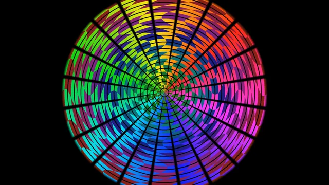 Radial rainbow grid with concentric colour bands — free 3840x2160 4K wallpaper image
