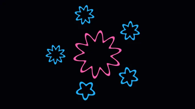 Neon starburst outlines on a black field — free 3840x2160 4K wallpaper image