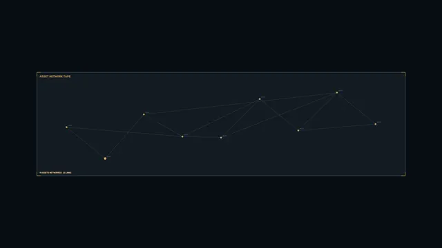 Dark asset network diagram with amber nodes — free 3840x2160 4K wallpaper image