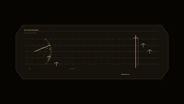 Dark technical monitor with orbital line geometry — free 3840x2160 4K wallpaper image
