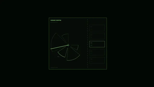 Green radar targeting interface on black — free 3840x2160 4K wallpaper image