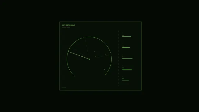 Green split-sector radar interface on black — free 3840x2160 4K wallpaper image