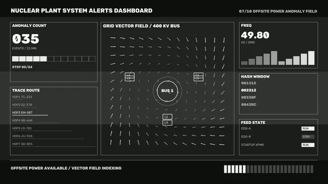 Monochrome Nuclear Grid Vector Dashboard — free 3840x2160 4K wallpaper image