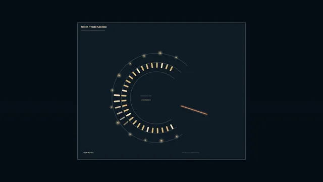 Amber orbital flow ring on a dark grid — free 3840x2160 4K wallpaper image