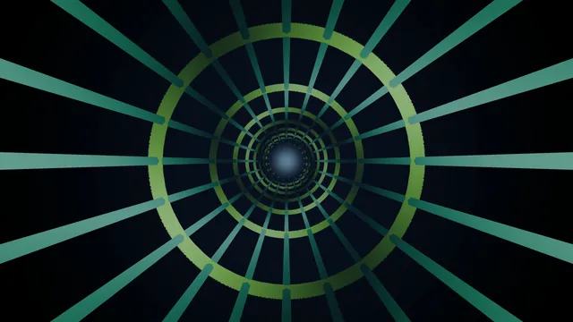 Concentric green tunnel with radial beams — free 3840x2160 4K wallpaper image