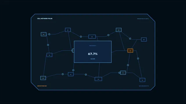 Blue Cell Network Topology Interface — free 3840x2160 4K wallpaper image