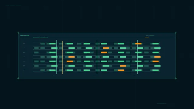 Dark teal signal matrix with charted data bars — free 3840x2160 4K wallpaper image