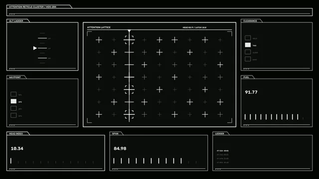Monochrome Tactical Reticle Interface Grid — free 3840x2160 4K wallpaper image