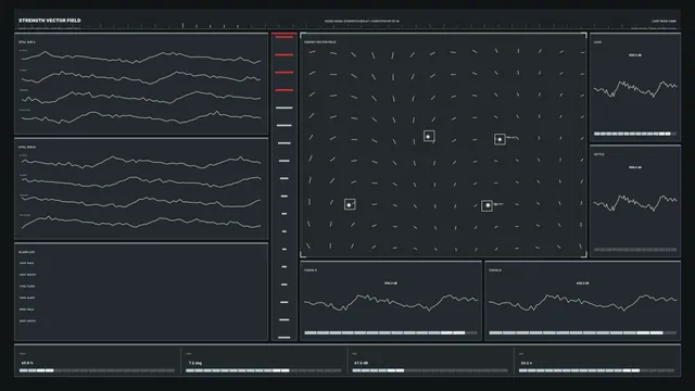 Dark signal dashboard with vector field geometry — free 3840x2160 4K wallpaper image
