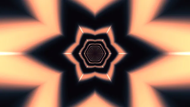 Coral geometric tunnel with concentric hexagons — free 3840x2160 4K wallpaper image