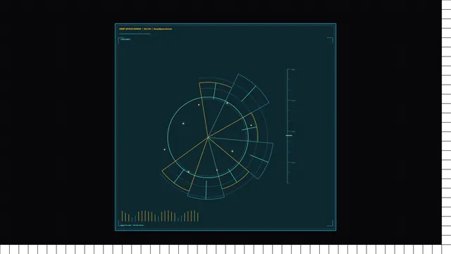 Circular sonar interface on a dark grid — free 3840x2160 4K wallpaper image