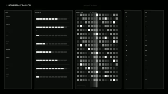 Monochrome Ideology Diagnostic Grid — free 3840x2160 4K wallpaper image
