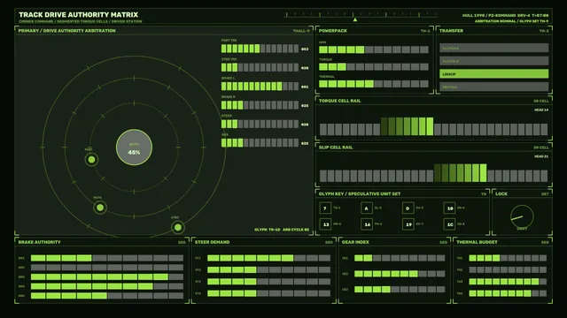 Green drive authority control matrix dashboard — free 3840x2160 4K wallpaper image