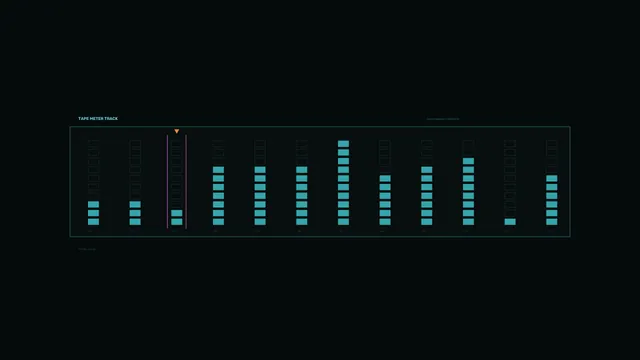 Minimal cyan tape meter interface on black — free 3840x2160 4K wallpaper image