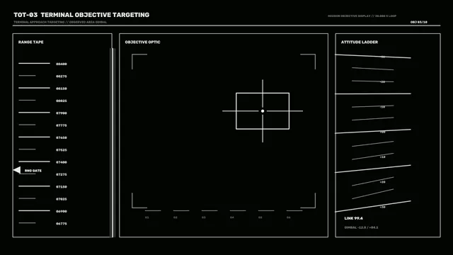 Monochrome terminal targeting interface — free 3840x2160 4K wallpaper image
