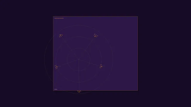 Orbital geometry on a deep violet field — free 3840x2160 4K wallpaper image