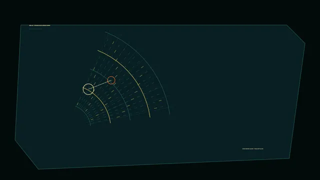 Orbital radar geometry on a dark teal field — free 3840x2160 4K wallpaper image