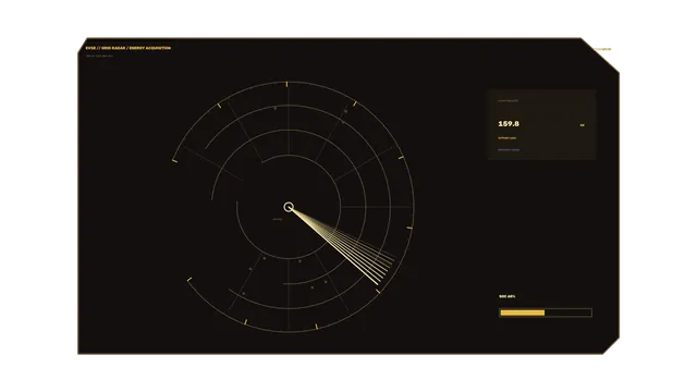 Amber circular energy acquisition interface — free 3840x2160 4K wallpaper image