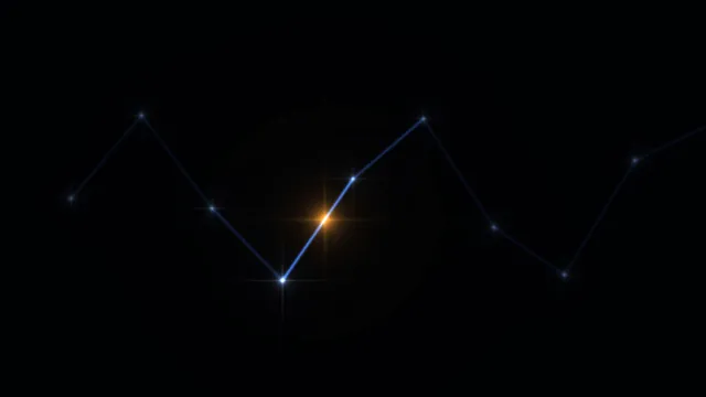 Blue zigzag network with a central amber light — free 3840x2160 4K wallpaper image