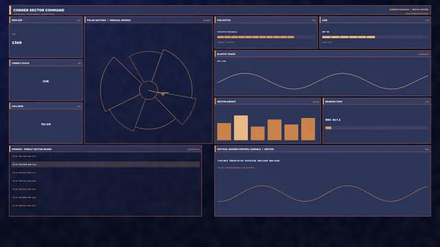 Indigo Sector Command Interface with Radar Geometry — free 3840x2160 4K wallpaper image