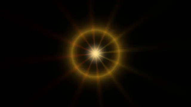 Golden radial flare with luminous circular ring — free 3840x2160 4K wallpaper image