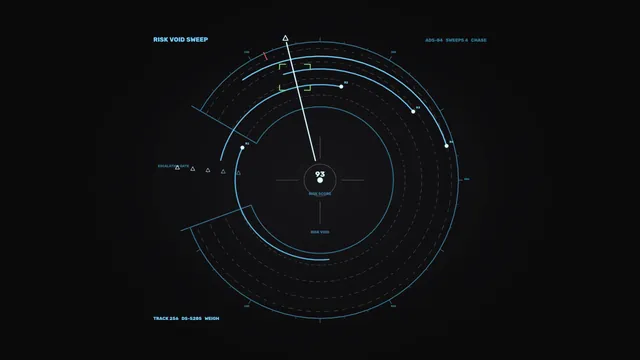Orbital risk dashboard with cyan tracking arcs — free 3840x2160 4K wallpaper image
