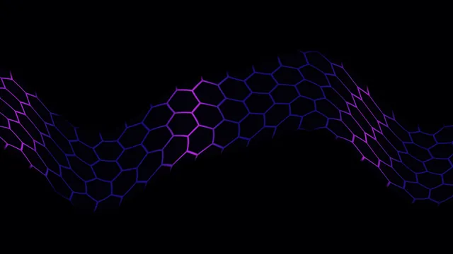 Neon hexagonal wave on a black field — free 3840x2160 4K wallpaper image