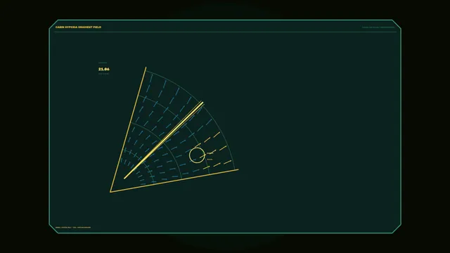 Cabin hypoxia gradient field technical diagram — free 3840x2160 4K wallpaper image