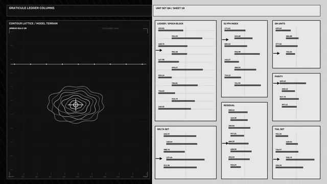 Monochrome contour lattice and data ledger — free 3840x2160 4K wallpaper image