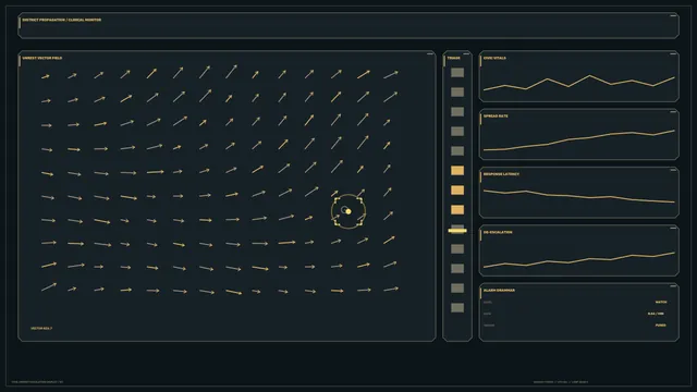 Clinical vector field dashboard in dark navy — free 3840x2160 4K wallpaper image
