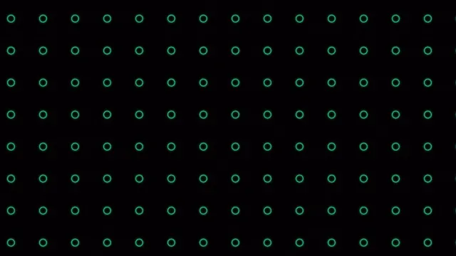 Green neon ring grid on a black field — free 3840x2160 4K wallpaper image