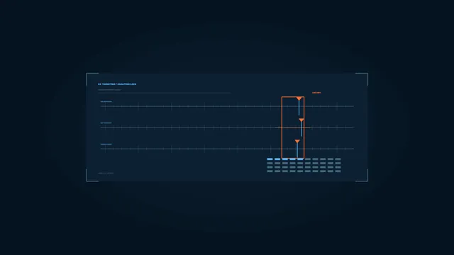 Dark blue targeting interface with orange geometry — free 3840x2160 4K wallpaper image