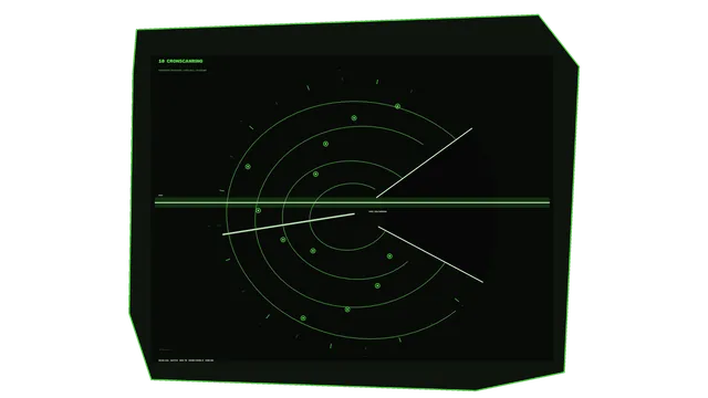Neon green orbital radar interface on black — free 3840x2160 4K wallpaper image