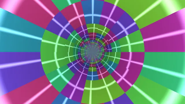 Concentric neon grid in radial colour blocks — free 3840x2160 4K wallpaper image