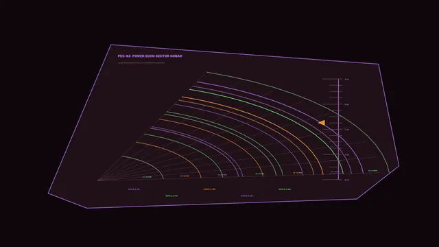 Neon radar sector diagram on dark maroon — free 3840x2160 4K wallpaper image