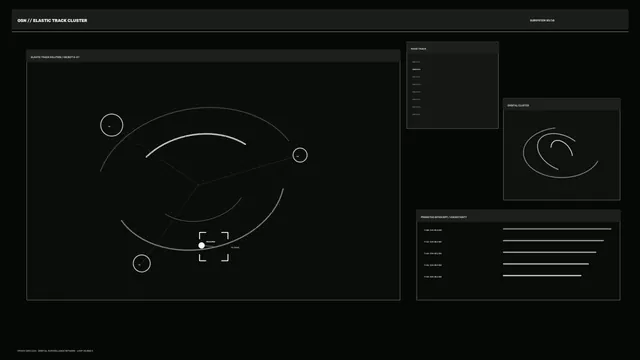 Orbital Track Cluster Interface in Black and Gray — free 3840x2160 4K wallpaper image
